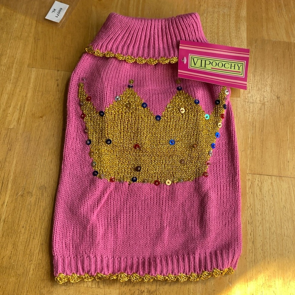 ! Dog Vipoochy Sweaters size S pink with crown mix wool with angora ligh… - Picture 9 of 9